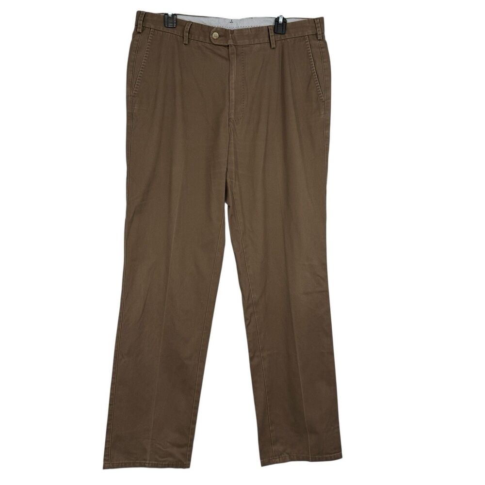 Peter Millar Pima Cotton Chino Pants Size 36 Brown Straight Leg Classic